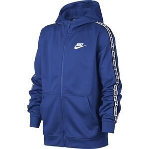 Nike Men’s Blue Repeat Tape Poly Zip Up Hoodie Size Medium